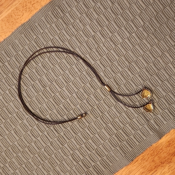 Jewelry - Vintage Black Cord Crystal Necklace